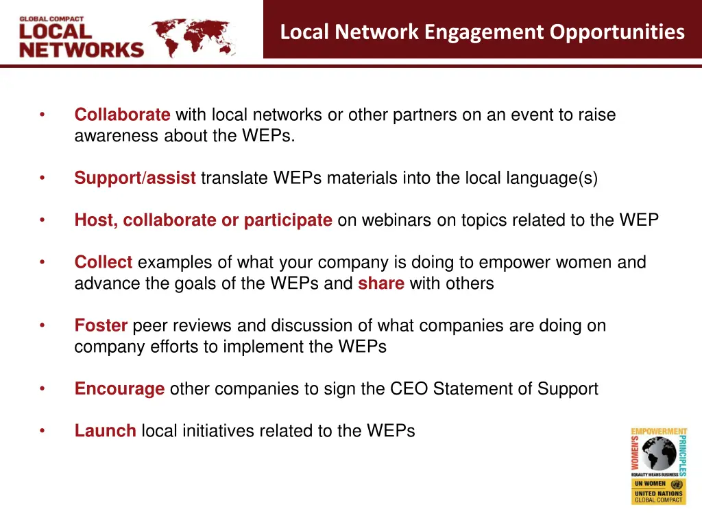 local network engagement opportunities