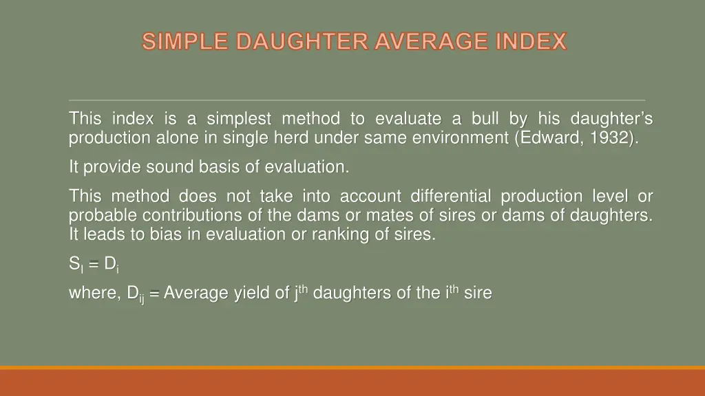 simple daughter average index