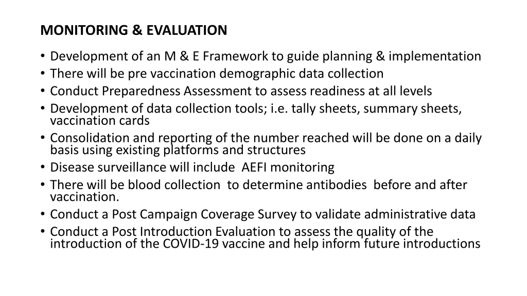 monitoring evaluation