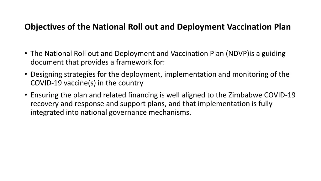 objectives of the national roll