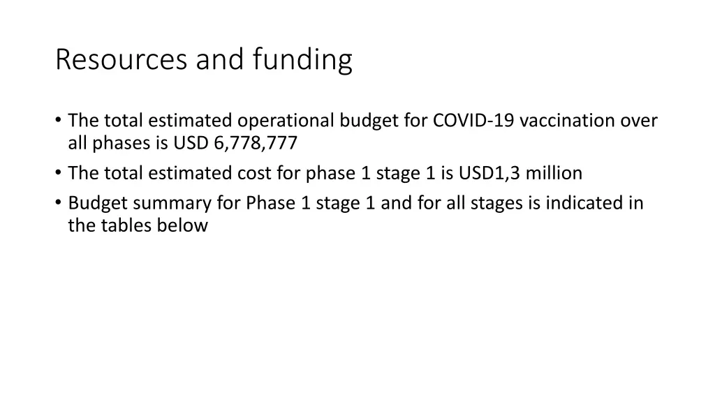 resources and funding