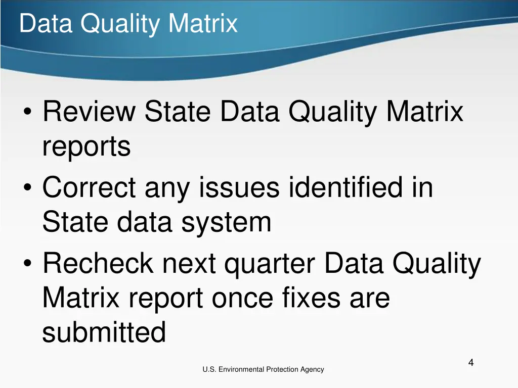 data quality matrix