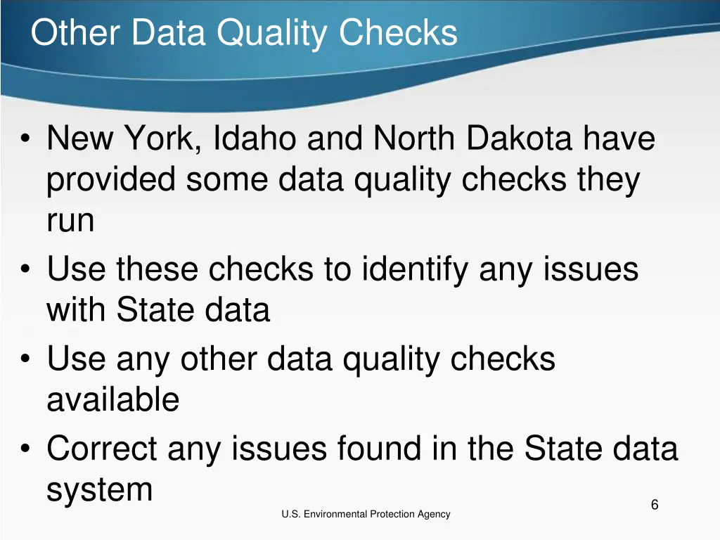 other data quality checks