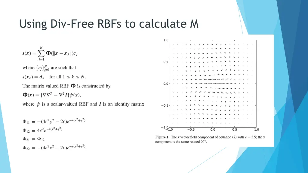 using div free rbfs to calculate m