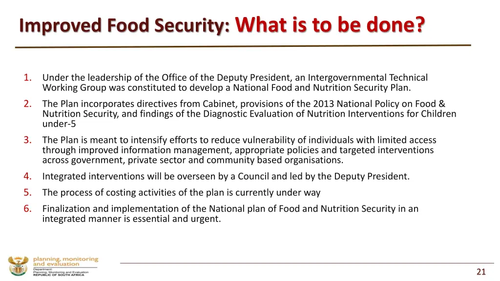 improved food security what is to be done