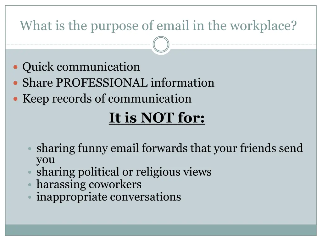 what is the purpose of email in the workplace