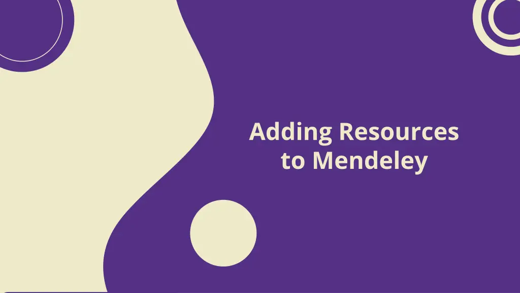 adding resources to mendeley