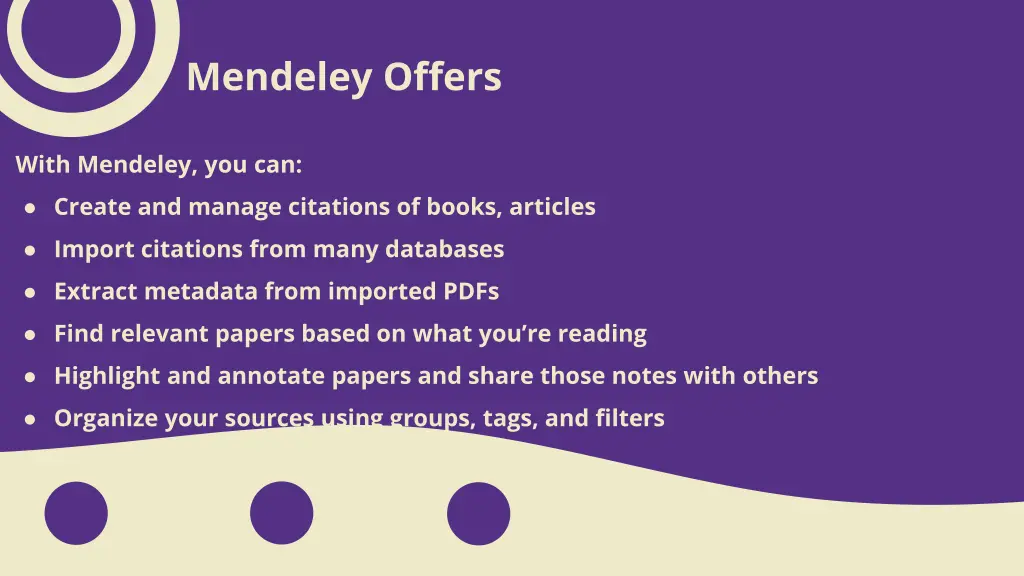 mendeley offers