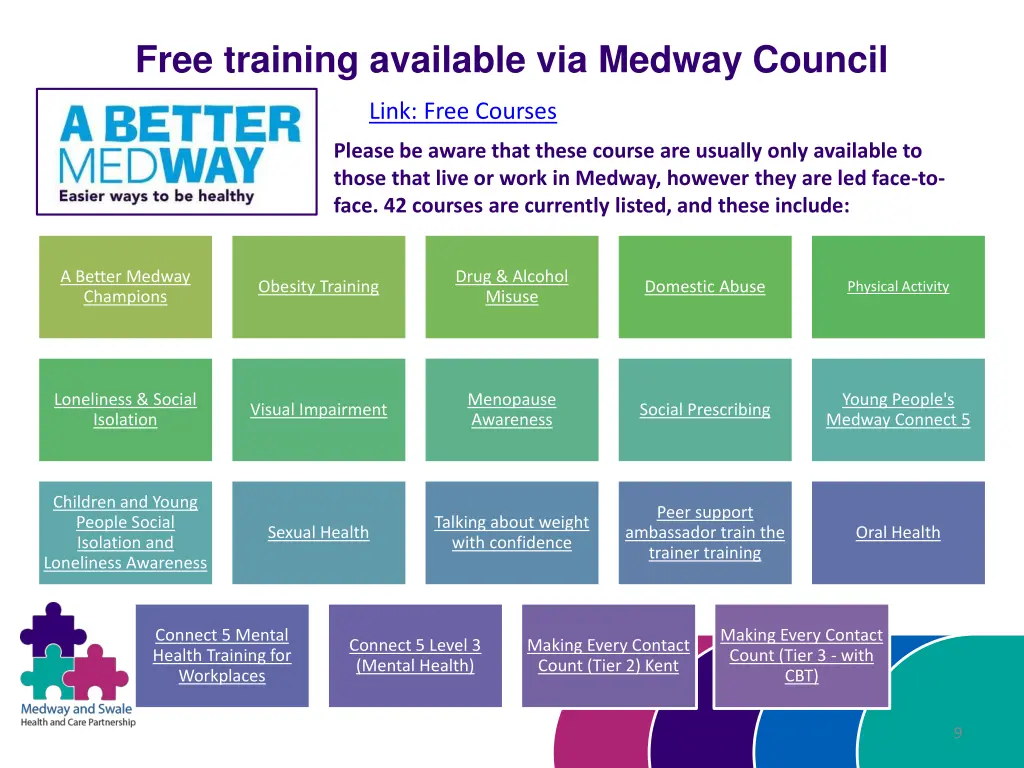 free training available via medway council