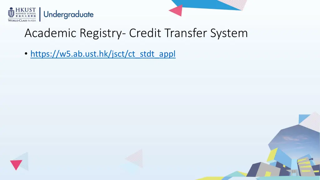 academic registry credit transfer system