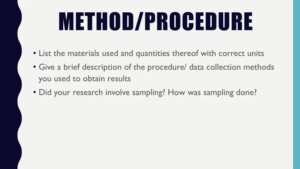 method procedure