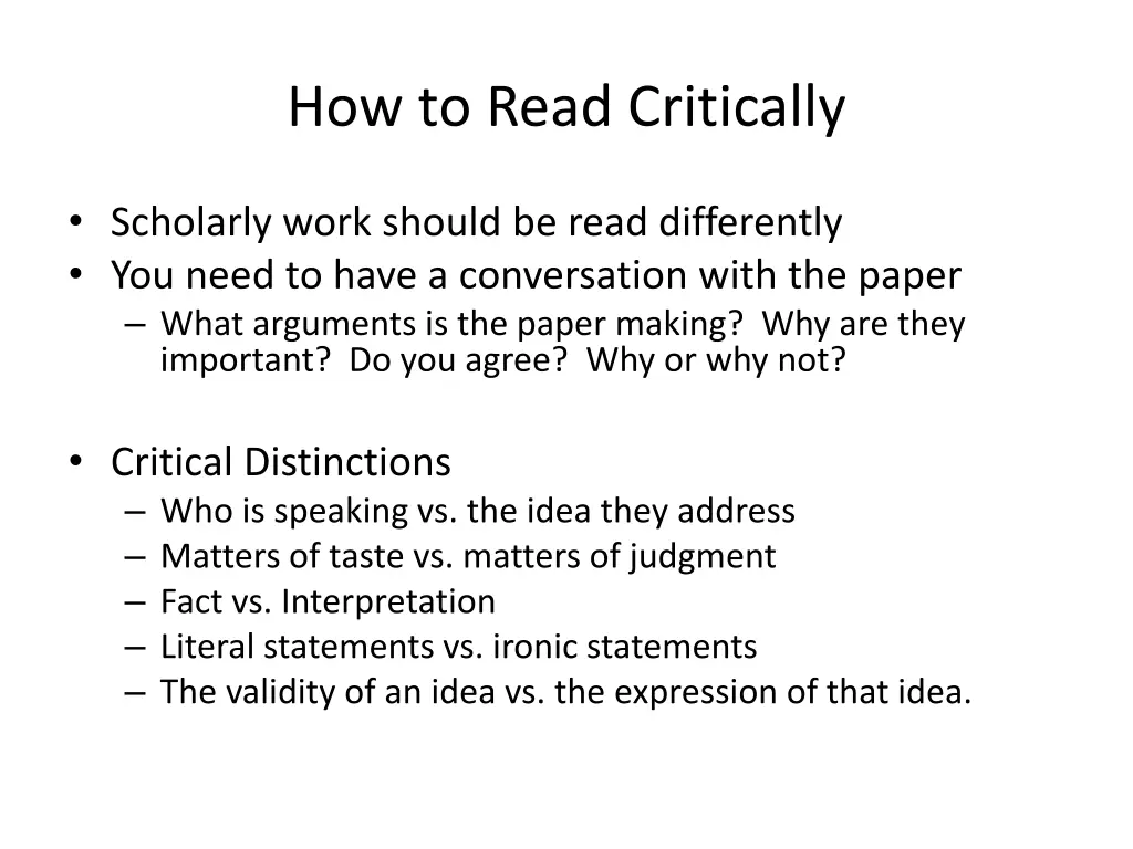 how to read critically