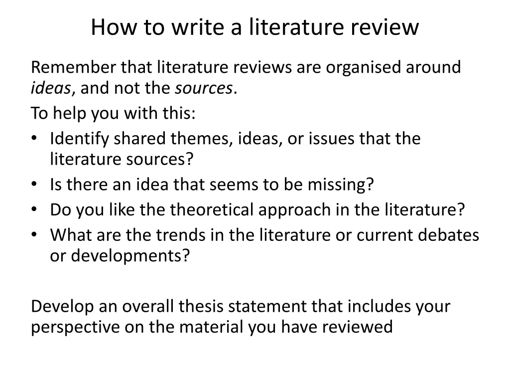 how to write a literature review