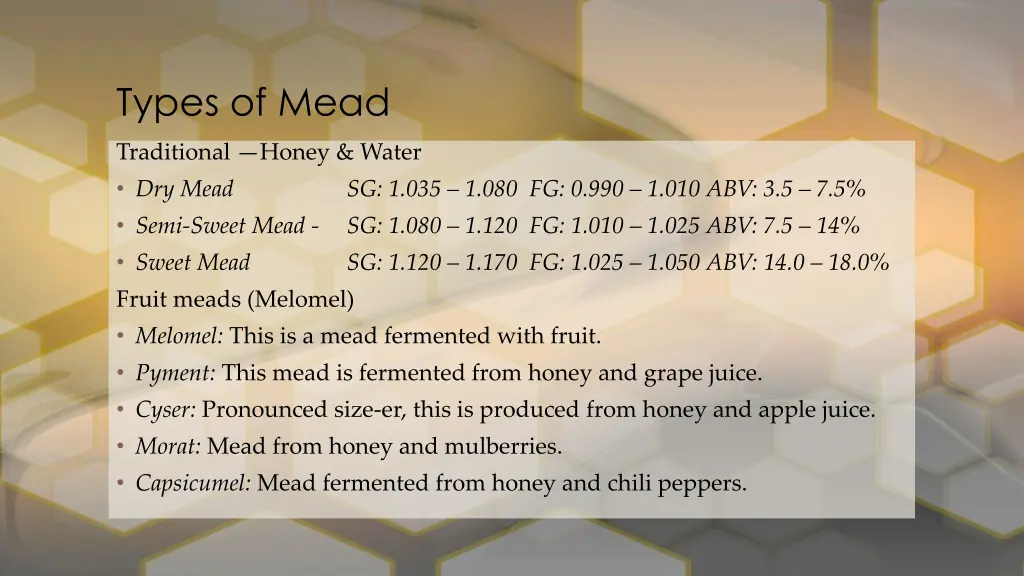 types of mead