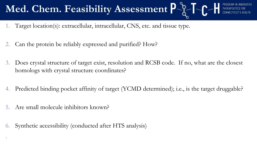 med chem feasibility assessment