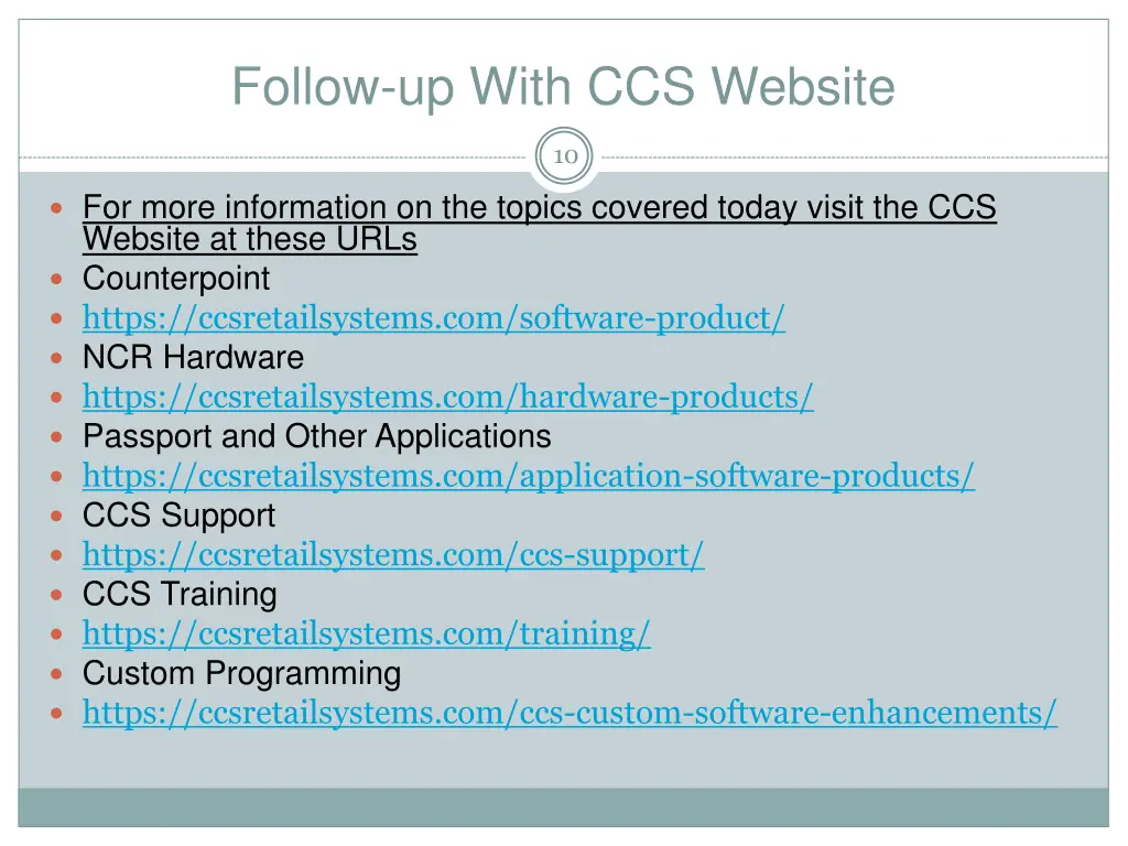 follow up with ccs website