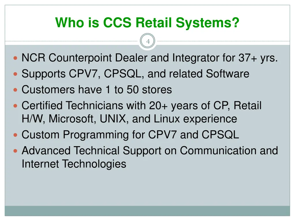 who is ccs retail systems