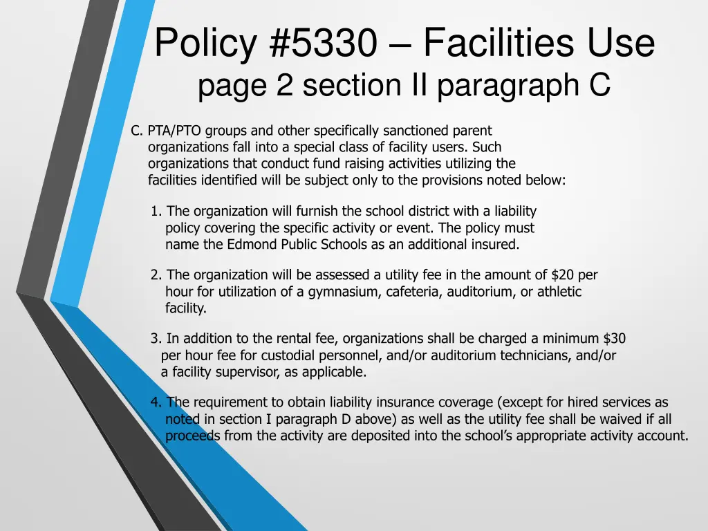 policy 5330 facilities use page 2 section