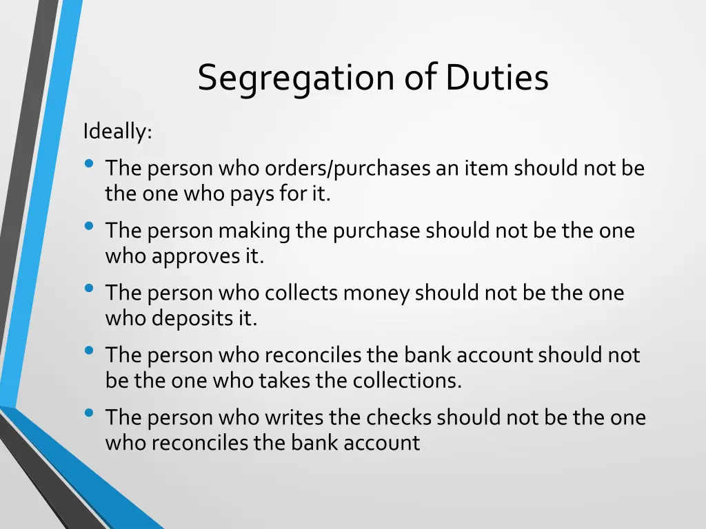 segregation of duties