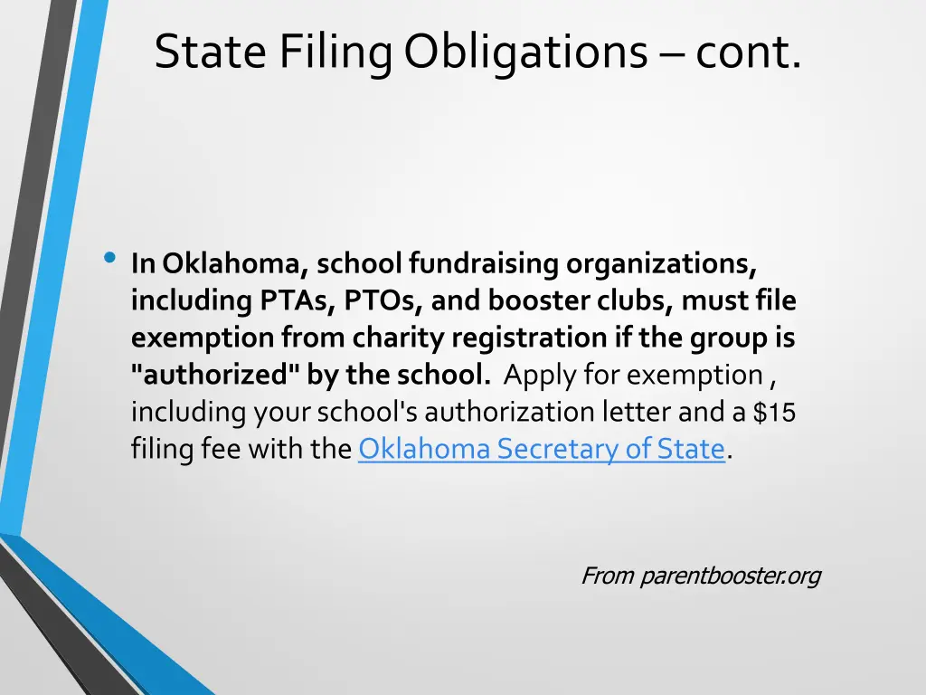 state filing obligations cont