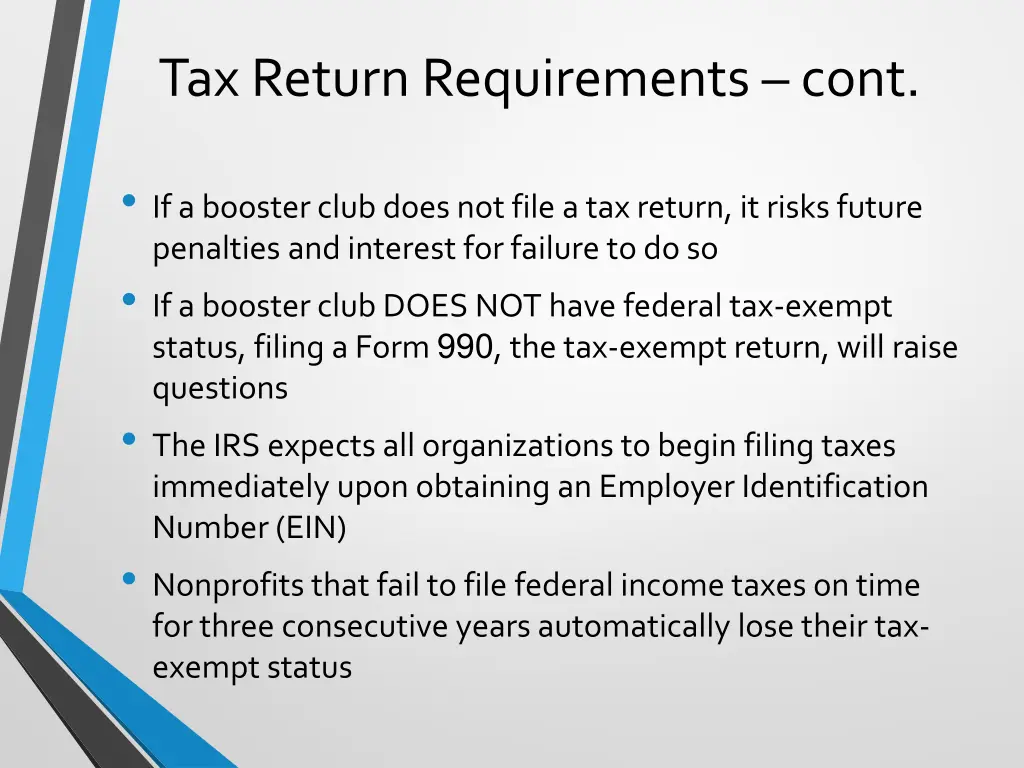 tax return requirements cont