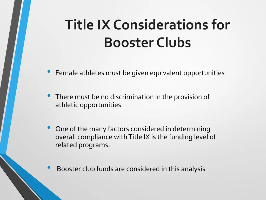 title ix considerations for booster clubs