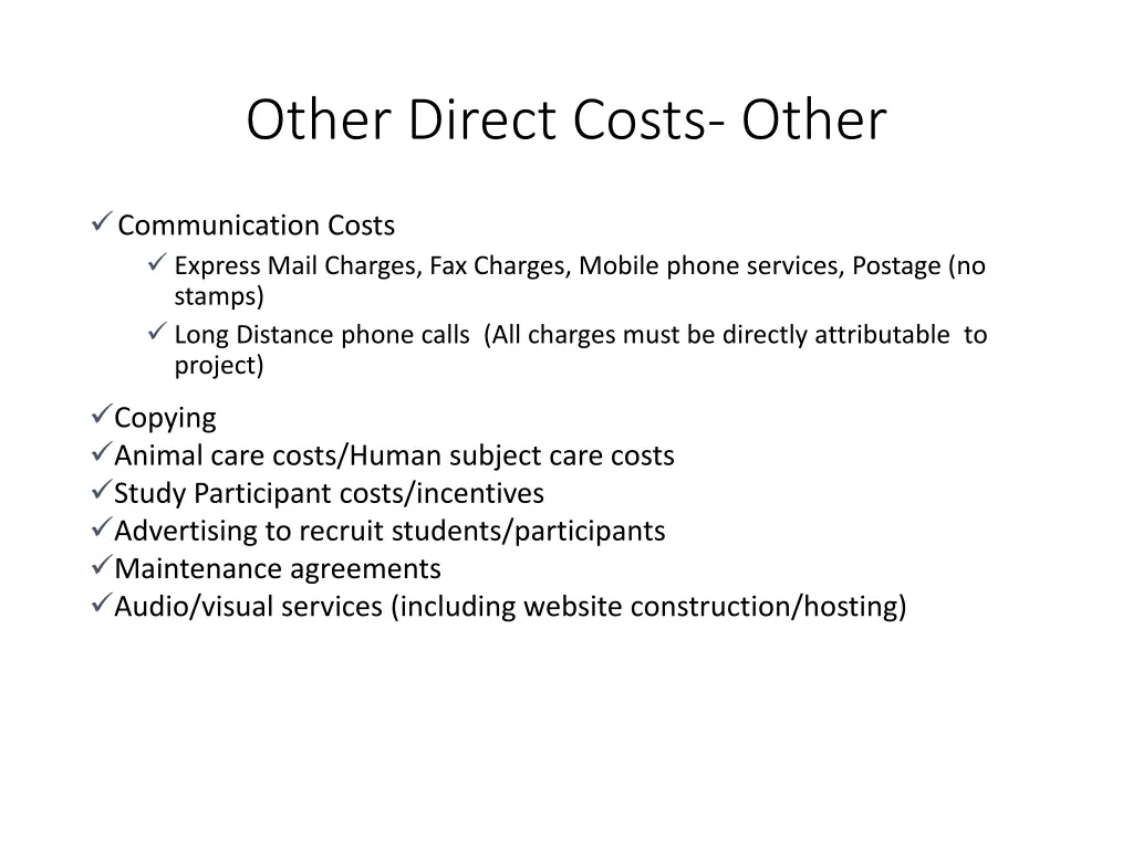 other direct costs other