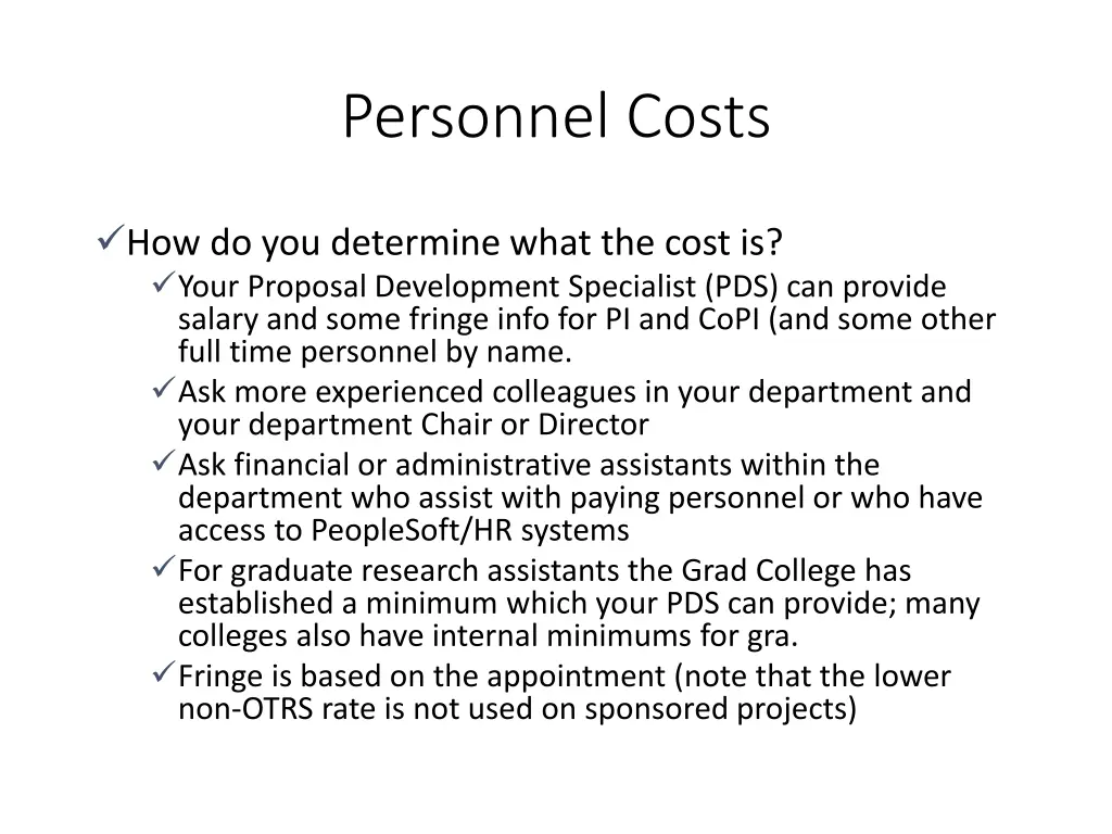 personnel costs