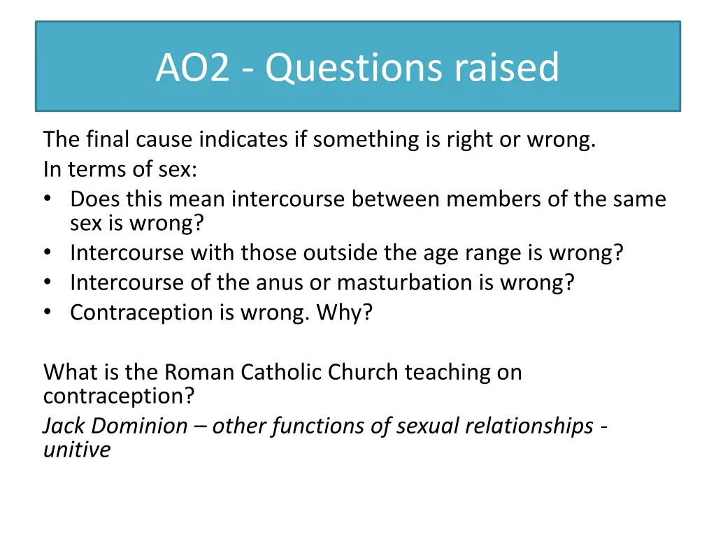 ao2 questions raised