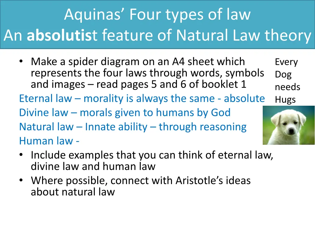 aquinas four types of law an absolutis t feature