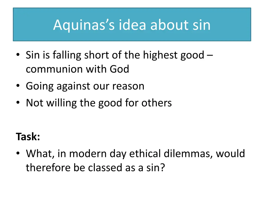 aquinas s idea about sin