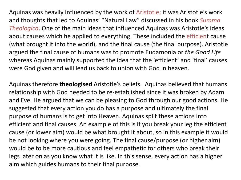 aquinas was heavily influenced by the work