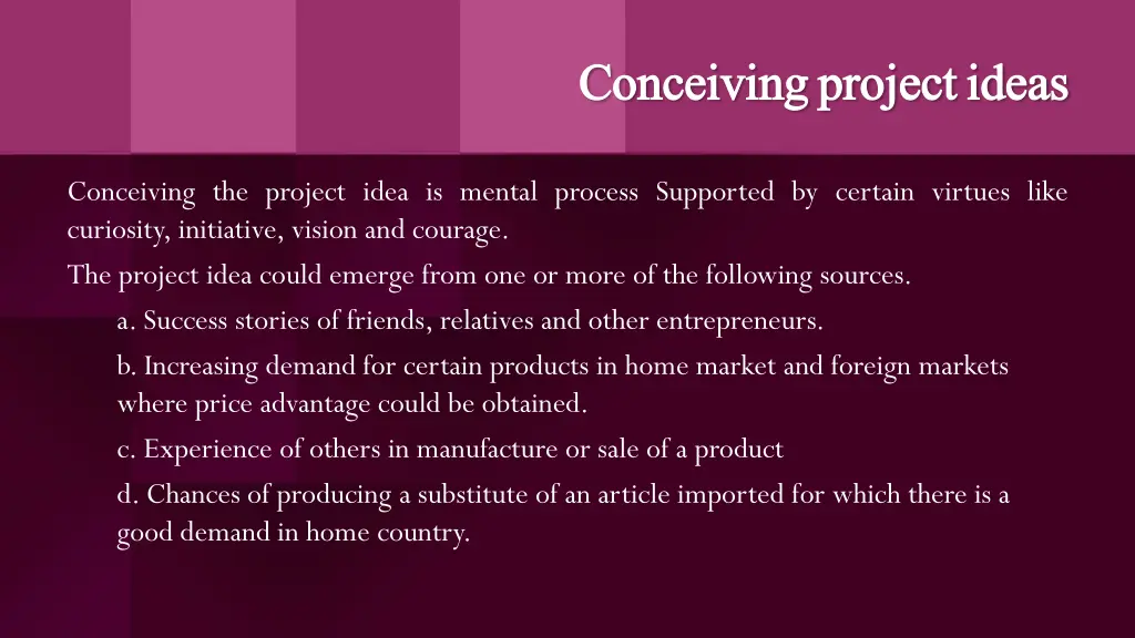 conceiving project ideas conceiving project ideas