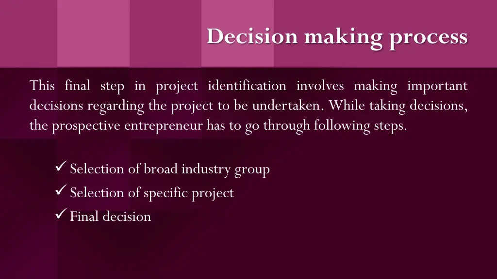 decision making process