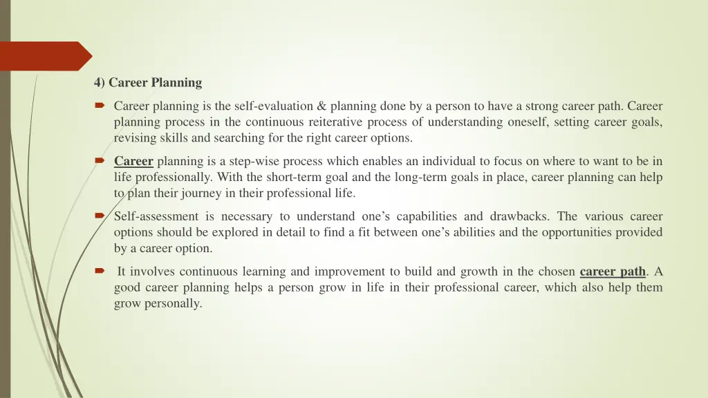 4 career planning