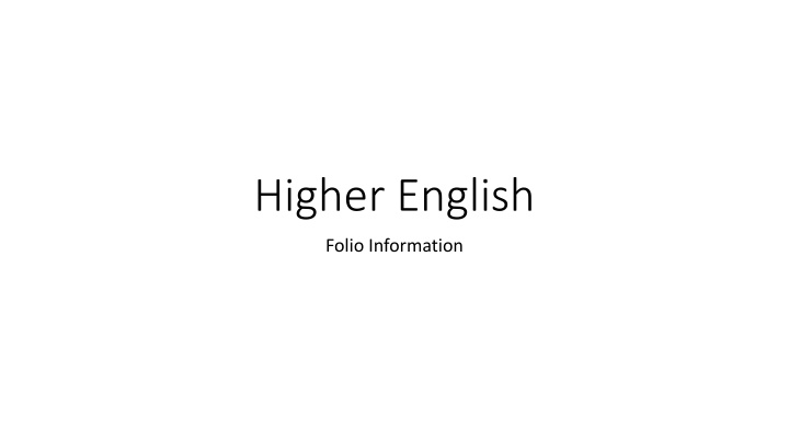 higher english