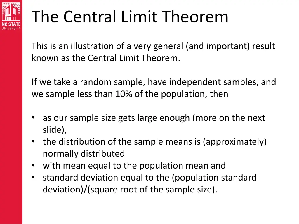 the central limit theorem