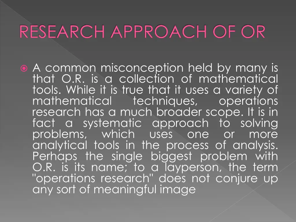 research approach of or