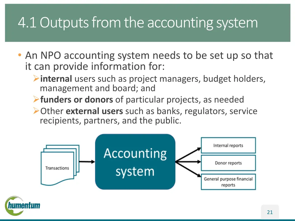 4 1 outputs from the accounting system