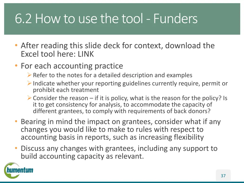 6 2 how to use the tool funders