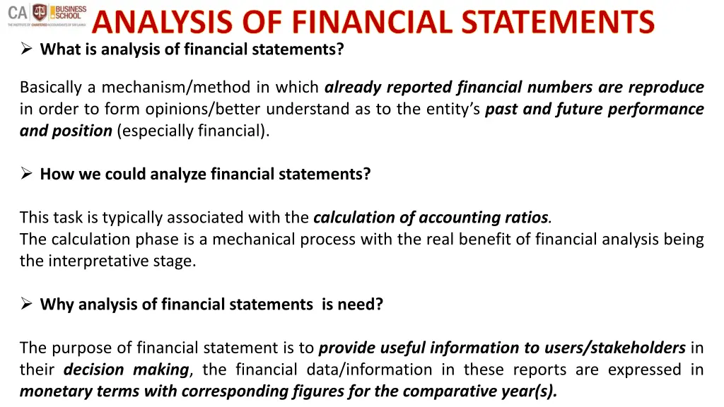 analysis of financial statements what is analysis