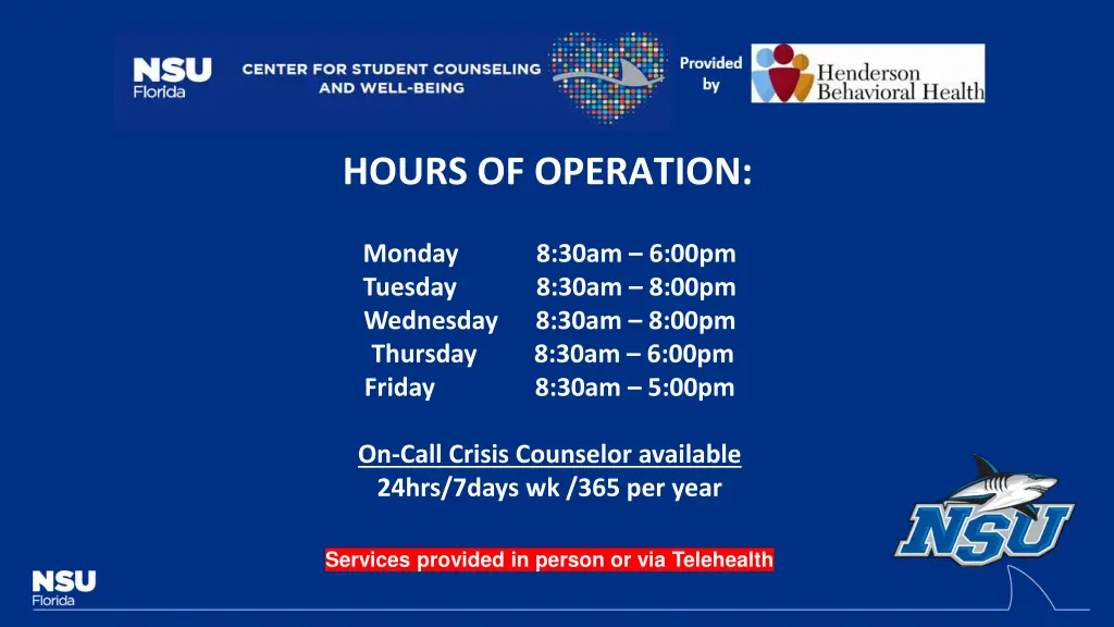 hours of operation