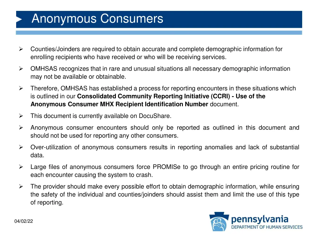 anonymous consumers