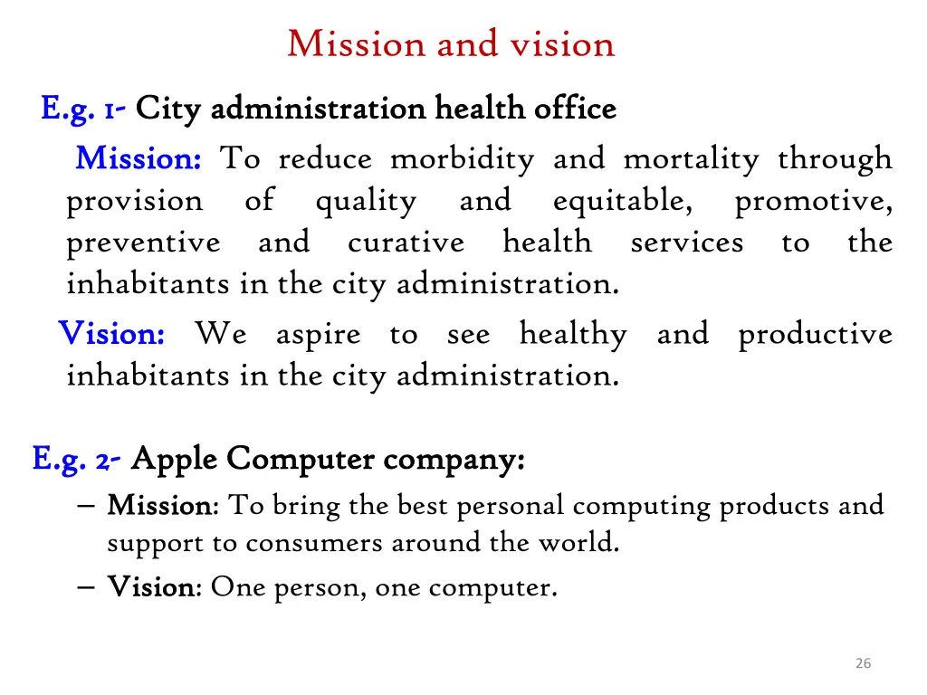 mission and vision