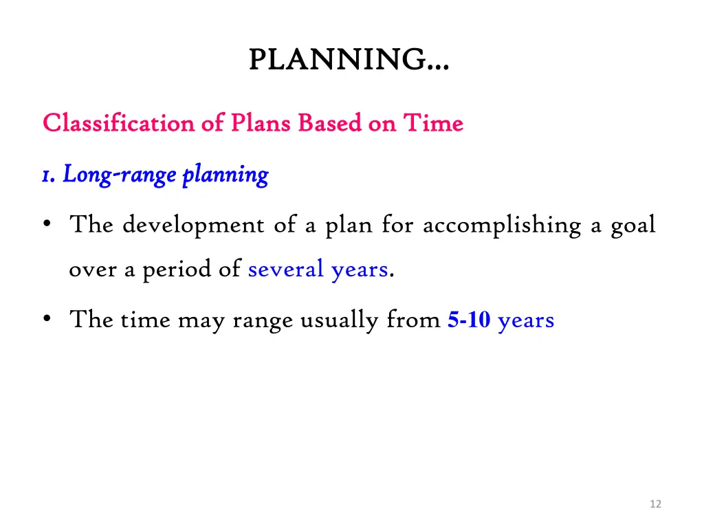 planning planning