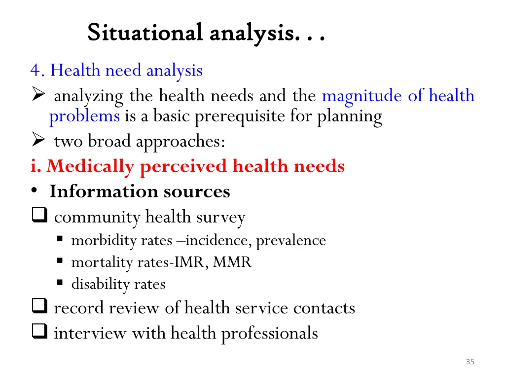 situational analysis situational analysis