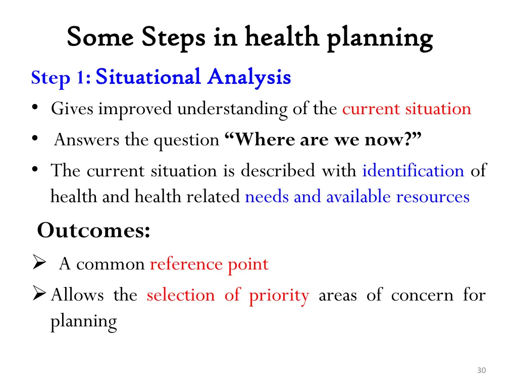 some steps in health planning some steps