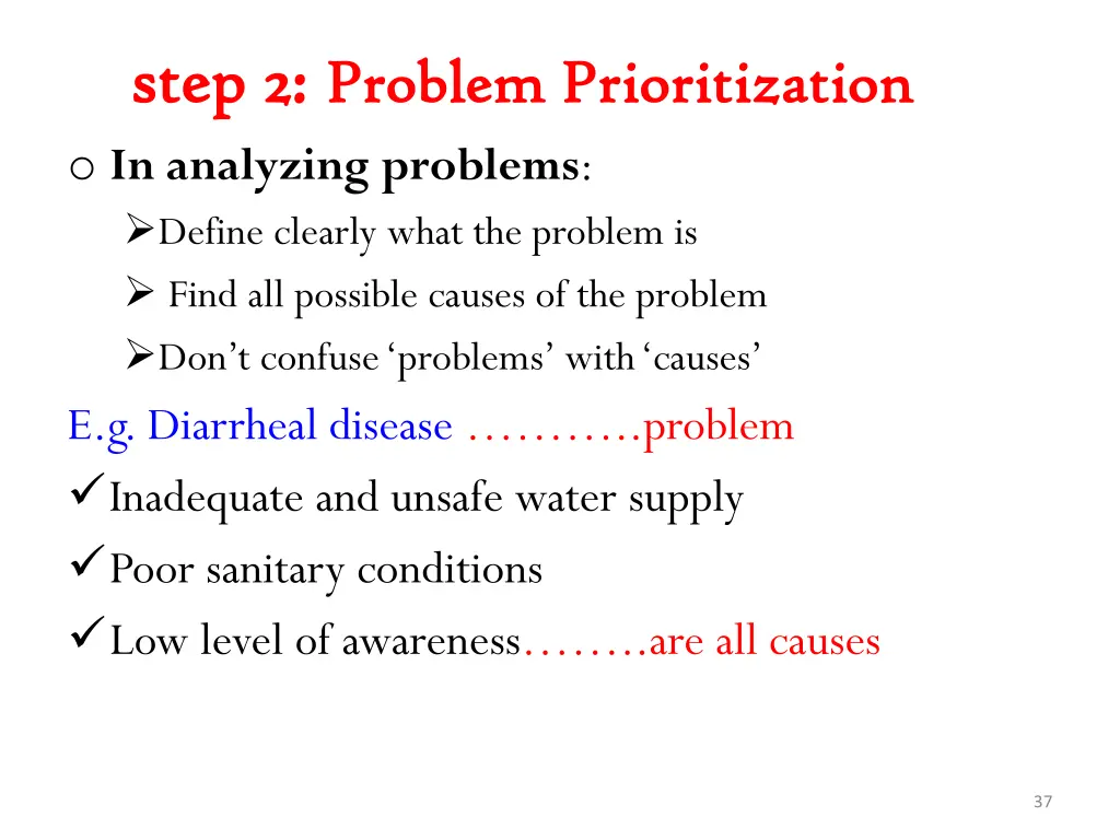 step 2 step 2 problem prioritization problem