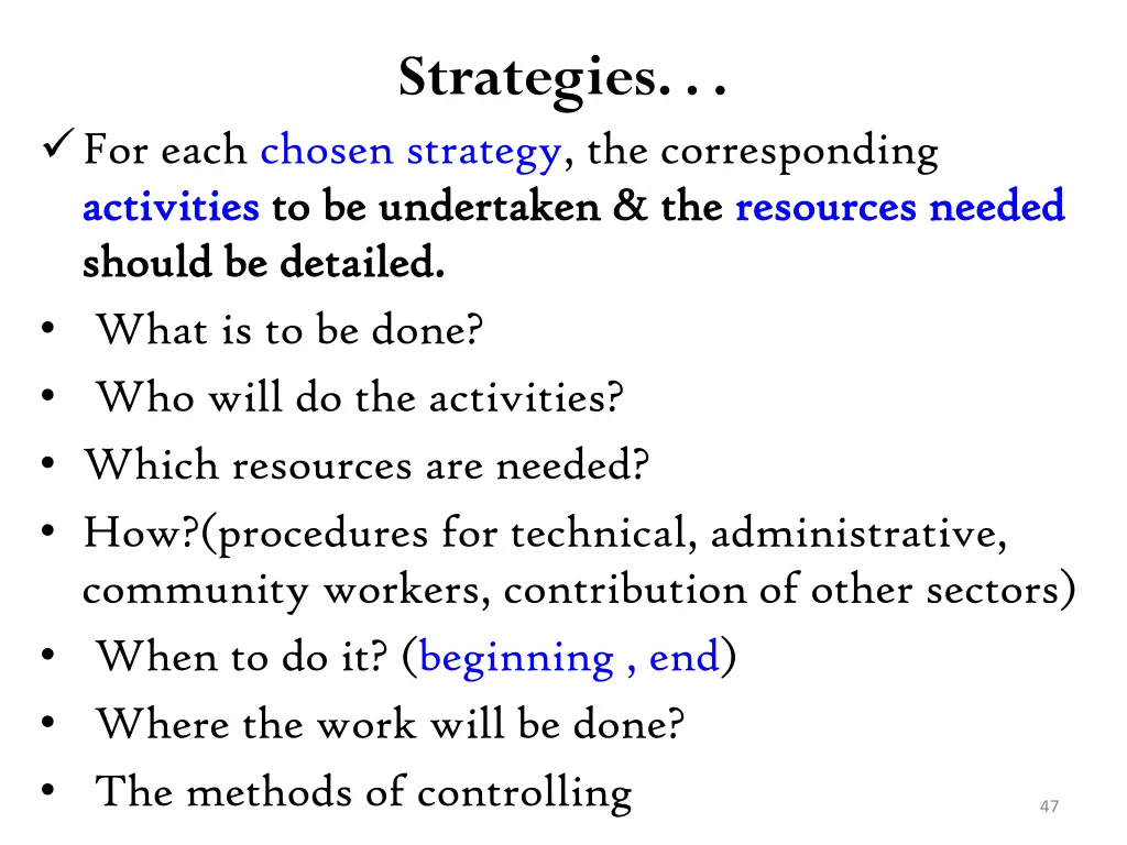 strategies