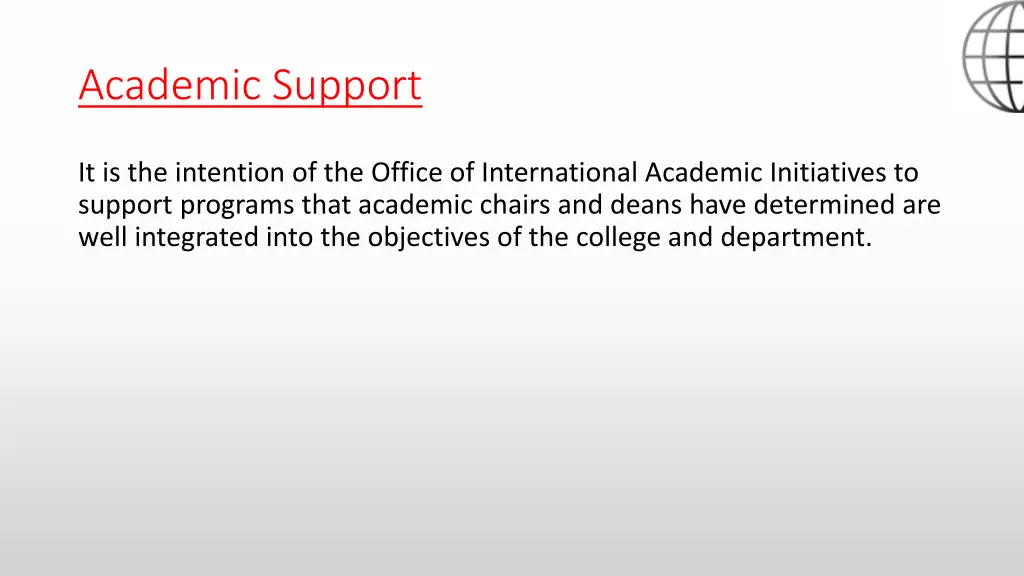 academic support